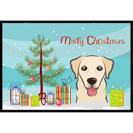 Carolines Treasures Christmas Tree and Golden Retriever Indoor or Outdoor Mat- 24 x 36 BB1624JMAT